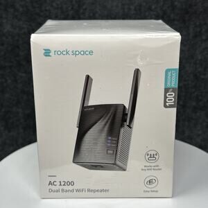 NEW Rockspace AC1200 Dual Band WiFi Repeater Easy Setup Whole Home Sealed